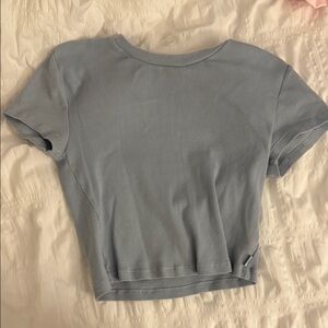 TNA - Women's Light Blue Ribbed Top